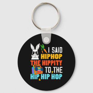 Hip Hop Hippity Funny Easter Bunny Boys Girls Kids Key Ring