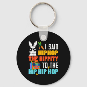 Hip Hop Hippity Funny Easter Bunny Boys Girls Kids Key Ring