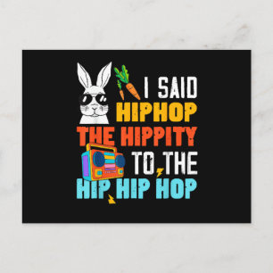 Hip Hop Hippity Funny Easter Bunny Boys Girls Kids Postcard