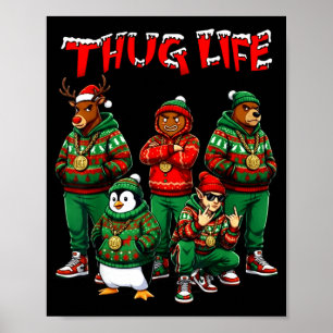 Hip Hop Holiday Crew - Ugly Christmas Sweater Rap  Poster