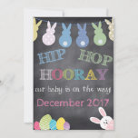 Hip Hop Hooray Easter Pregnancy Announcement<br><div class="desc">Hip Hop Hooray Our Baby is on the Way XXX
Cute and perfect way announcing to family and friends that your little one is on the way around Easter and spring time!</div>