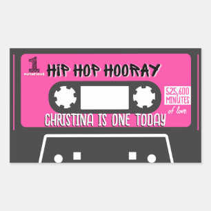 Hip Hop Hooray Notorious ONE 1st Birthday Mixtape Rectangular Sticker