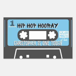 Hip Hop Hooray Notorious ONE 1st Birthday Mixtape Rectangular Sticker