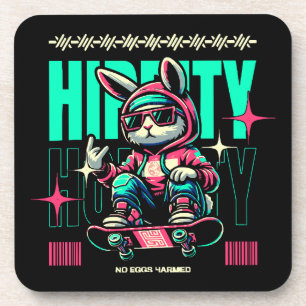 Hip-Hop Hoppity - Skater Bunny Easter Coaster