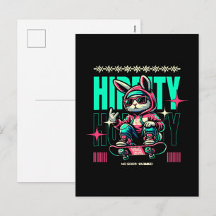 Hip-Hop Hoppity - Skater Bunny Easter Holiday Postcard