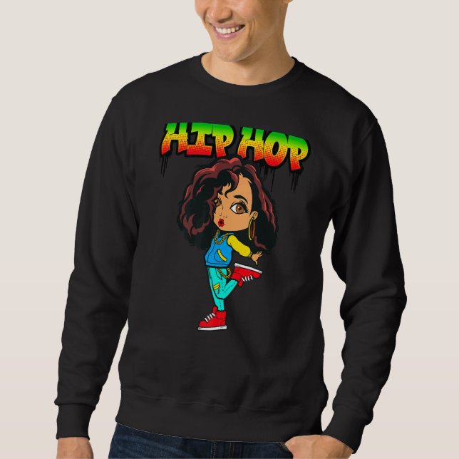 Hip Hop Is My Jam Rap Music Dancing Melanin Brown  Sweatshirt (Front)