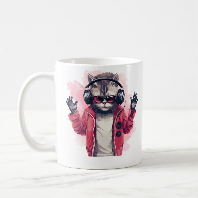 Hip Hop Kitty Coffee Mug (Left)