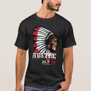 Hip Hop Lover Hustle Indian Headdress Hard Christm T-Shirt