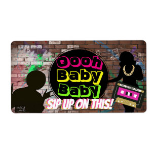 Hip Hop Mini Champagne Bottle Labels {Neon Colours