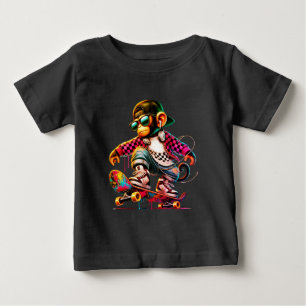 Hip-Hop Monkey on Wheels: Bold Streetwear for Tren Baby T-Shirt