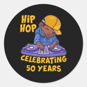 Hip Hop Music 50th Anniversary Black History Dj Da Classic Round Sticker