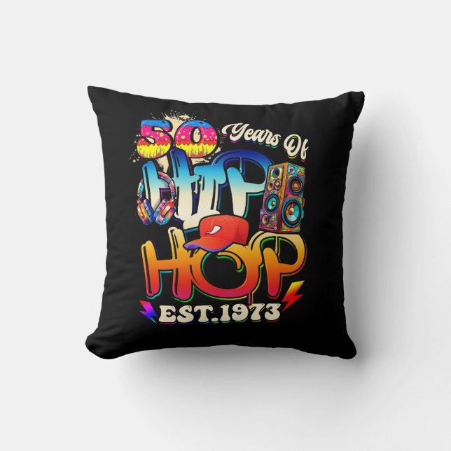 Hip Hop Music 50th Anniversary Black History Men D Cushion (Front)