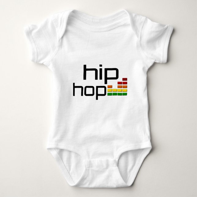 Hip Hop Music with Stereo Equalizer Baby Bodysuit (Front)