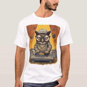Hip-Hop Owl DJ: A Groovy Vibe T-Shirt