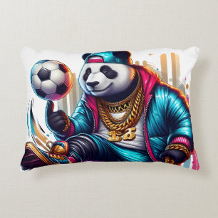 Hip Hop Panda Soccer Football Summer Sports Decorative Cushion