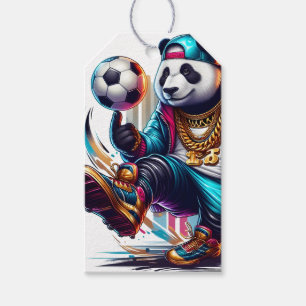 Hip Hop Panda Soccer Football Summer Sports Gift Tags