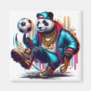 Hip Hop Panda Soccer Football Summer Sports Magnet