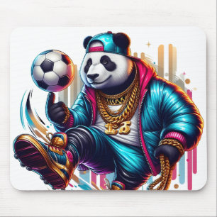 Hip Hop Panda Soccer Football Summer Sports Mouse Pad