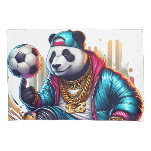 Hip Hop Panda Soccer Football Summer Sports Pillowcase