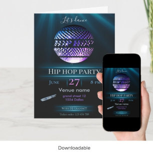 Hip hop party invitation 