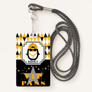 Hip Hop Penguin Cool Kid Photo VIP Pass  ID Badge