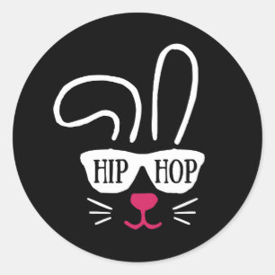 Hip Hop Rabbit Bunny Easter Classic Round Sticker