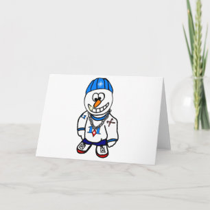 Hip Hop Rapper Chrsitmas Snowman Holiday Card