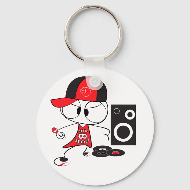 Hip hop rapper doll key ring (Front)