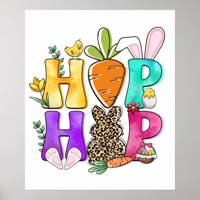 hip hop, retro, vintage poster (Front)
