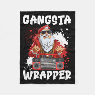 Hip Hop Santa Claus Gangster Christmas Gangsta Wra Fleece Blanket