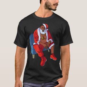 Hip Hop Santa Claus Rap Christmas Cool Black Gangs T-Shirt