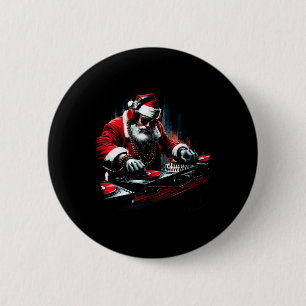 Hip Hop Santa Dj Christmas 1 6 Cm Round Badge