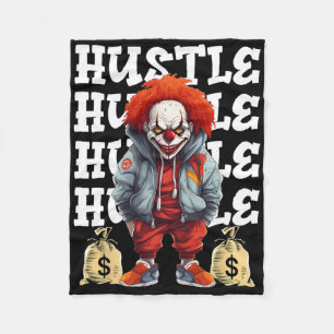 Hip Hop Scary Clown Hustle Money Urbyn Streetwear Fleece Blanket
