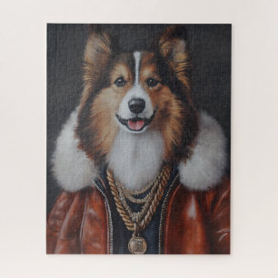 Hip Hop Shetland Sheepdog   Sheltie Jigsaw Puzzle