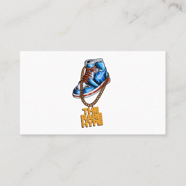 Hip hop shoes rare hype chain vector business card (Front)