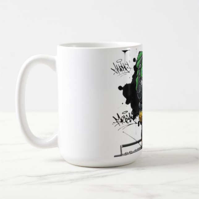 Hip-Hop Snoopy Urban Street Art Illustration Coffee Mug (Left)