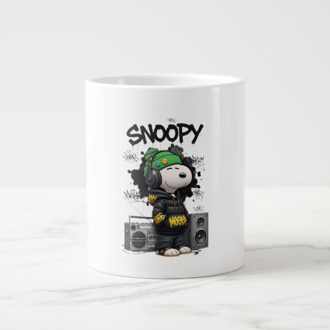 Hip-Hop Snoopy Urban Street Art Illustration Large Coffee Mug (Front)