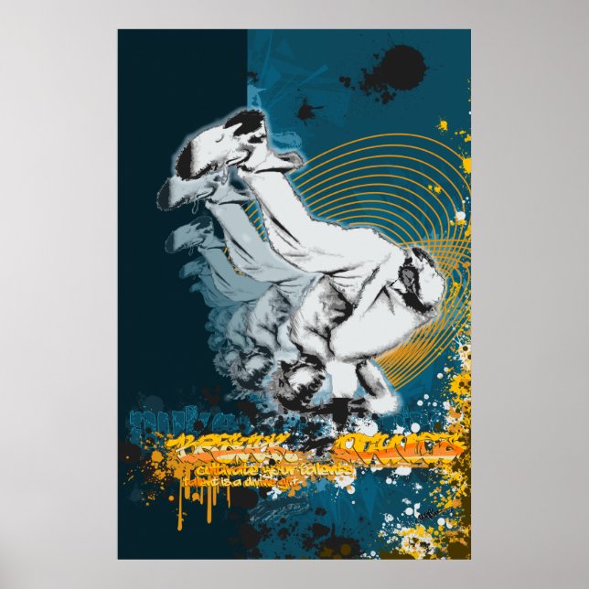 Hip Hop, Steet-Dance, Breakdancer Poster (Front)