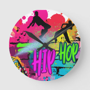 Hip-Hop Street Art Round Clock