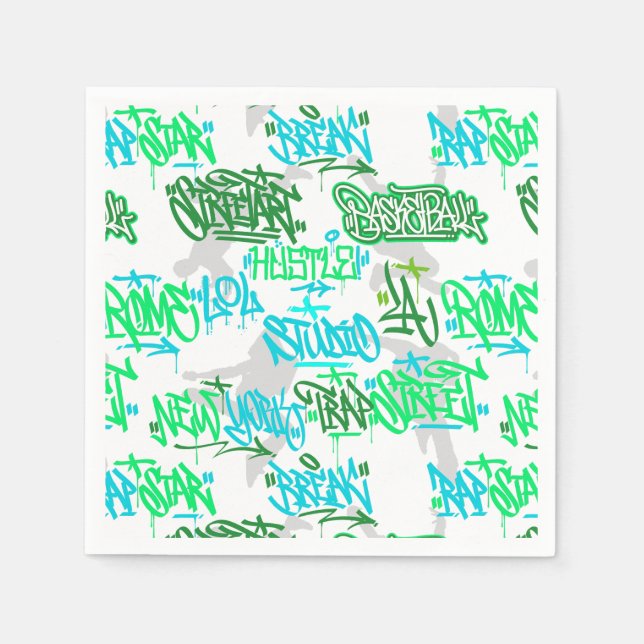 Hip Hop Street Arts Pattern Napkin (Front)