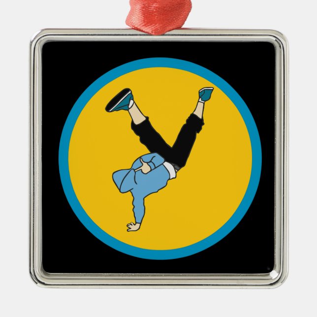 Hip Hop street style modern dancer Metal Ornament (Front)