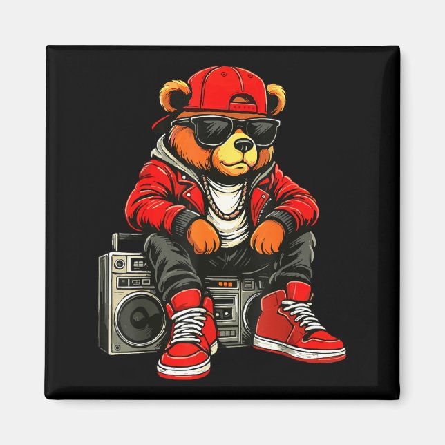 Hip Hop Teddy Bear Rap Music  Magnet (Front)