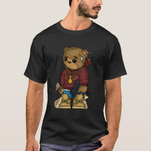 Hip Hop Teddy Bear With Gun Get Money Rap Music T-Shirt
