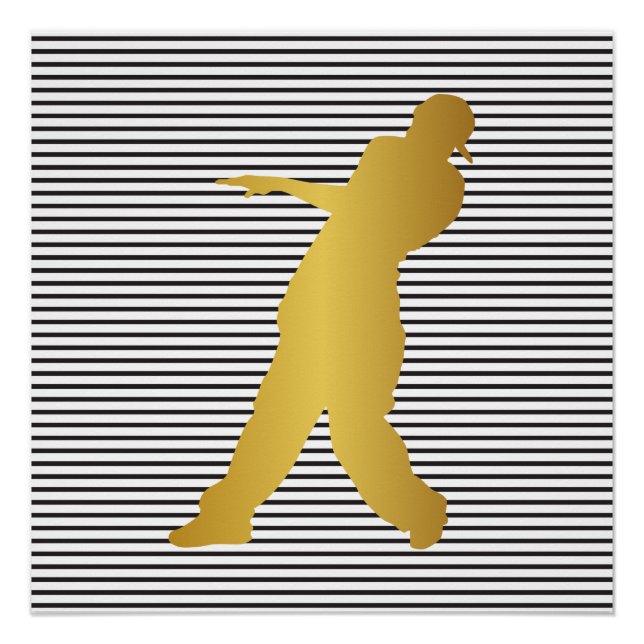 Hip Hop Urban Dance Boy Stripes Black White Poster (Front)