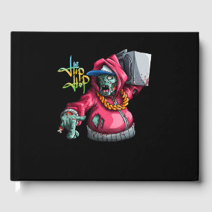 Hip Hop Zombie Funny Hipster Halloween Boombox Guest Book