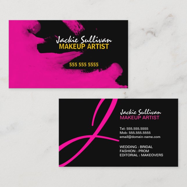 Hip Makeup Artist Business Card (Front/Back)