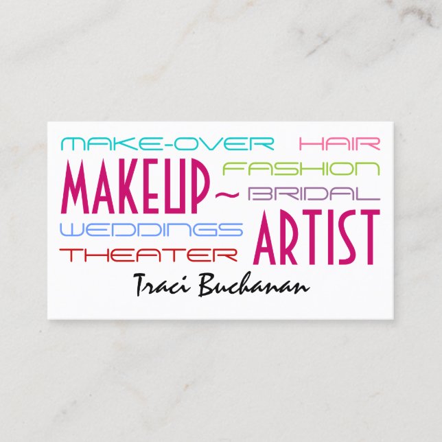 Hip Makeup Artist Business Cards (Front)