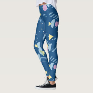 Hip Modern Abstract Geometric 50s Art Pattern Leggings