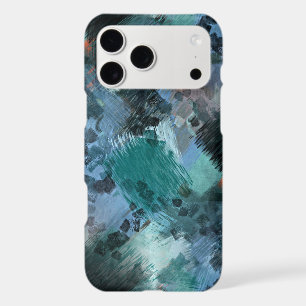 Hip Modern Teal Green Violet Blue Brushstrokes Art