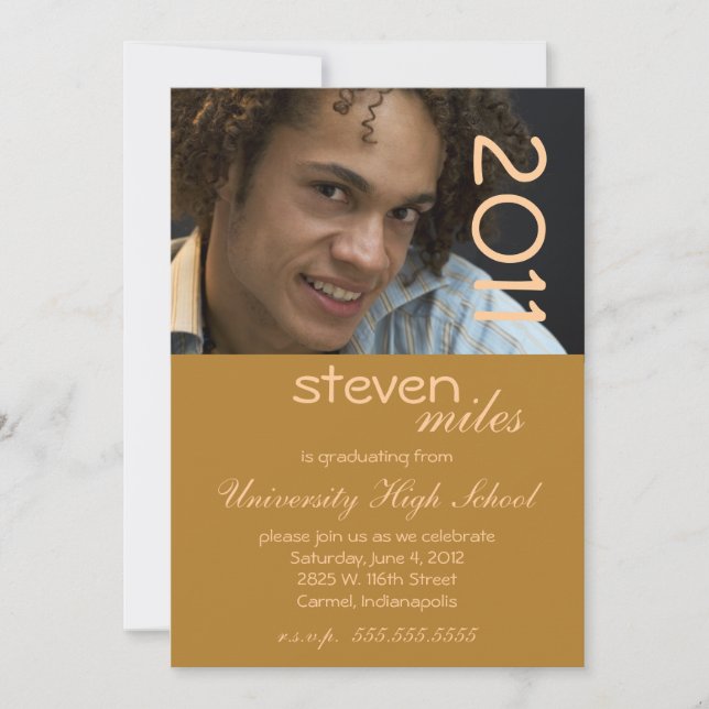 Hip Mustard Graduation Party invitation (Front)